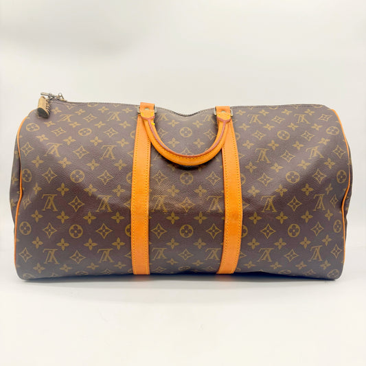 Louis Vuitton Keepall 50 toile Monogram - face arriere avec cadenas