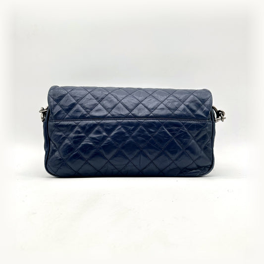 Chanel Matelassé Leder Marineblau - Rückansicht