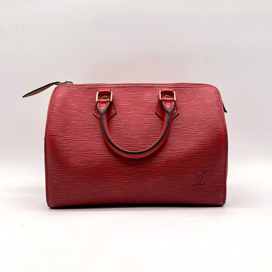 Louis Vuitton Speedy 30 Pele Épi Vermelha - vista traseira