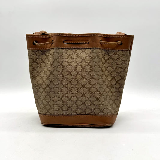 Céline Seau Toile Macadam Beige - vue de dos, col en cuir