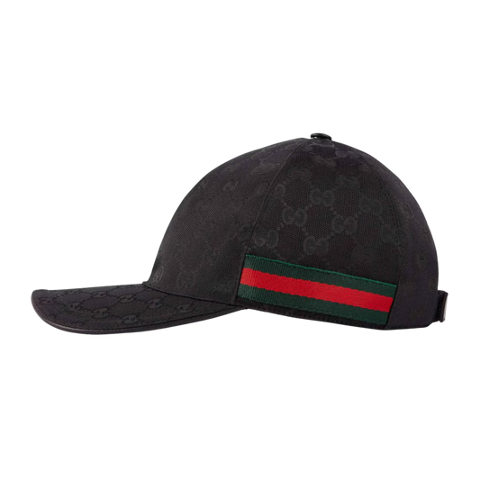 Gucci Casquette Toile GG Bande WEB noir