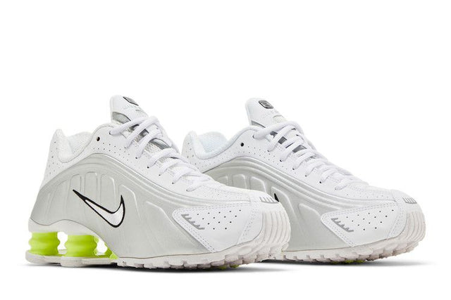 Nike Shox R4 White Metallic Silver Volt - AR3565-102