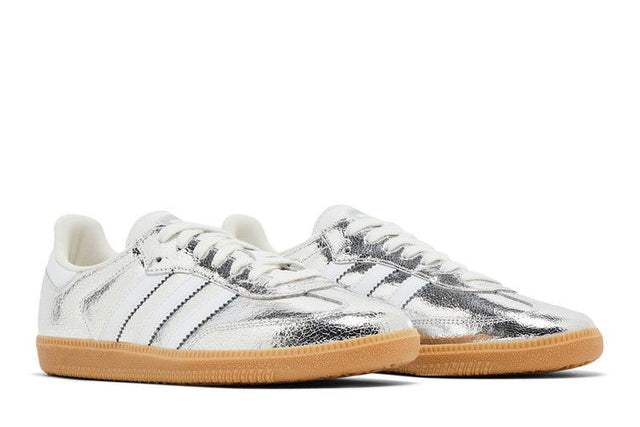 Adidas Samba OG Silver Metallic Cracked Leather