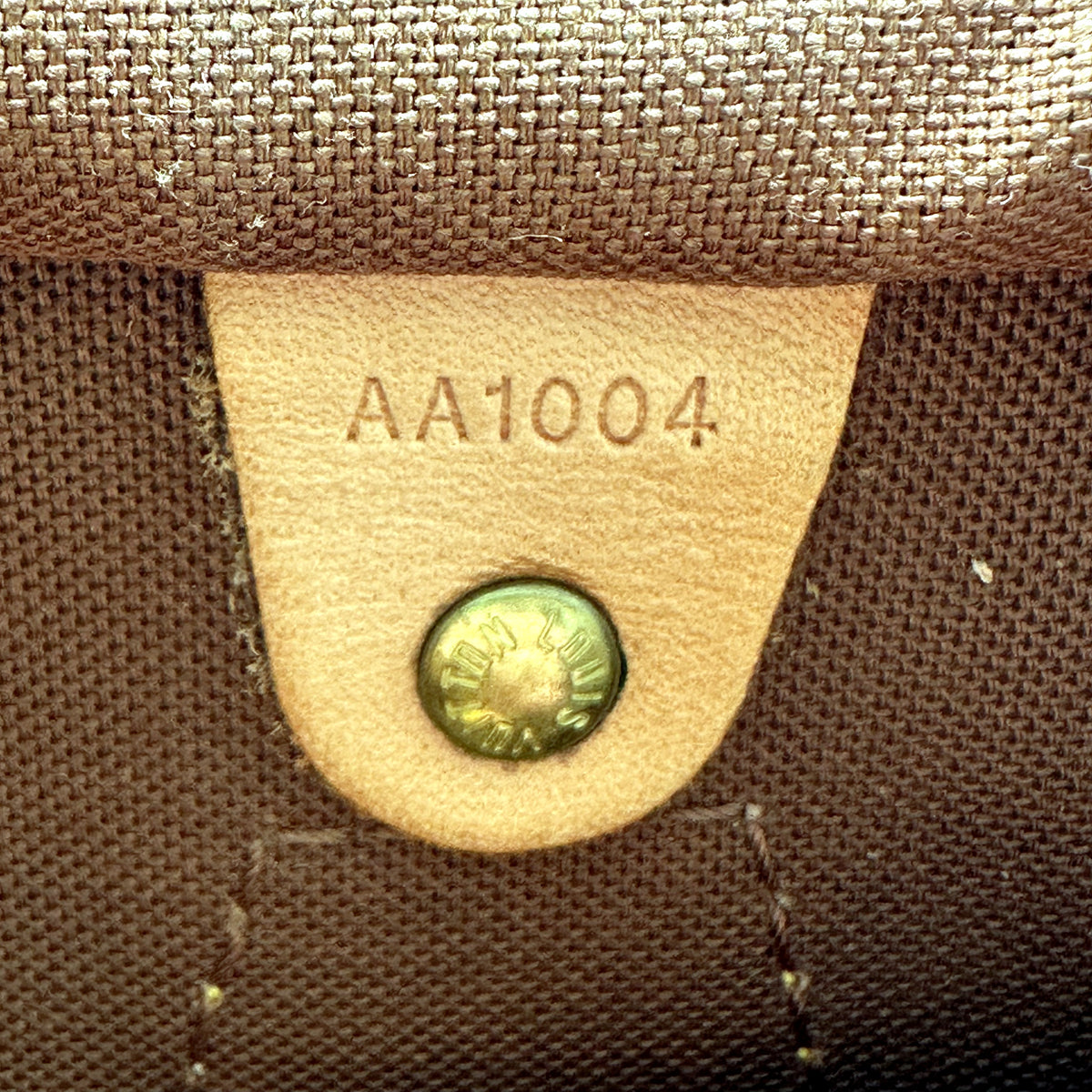 Louis Vuitton Speedy 30 Toile Monogram - détail de la languette intérieure