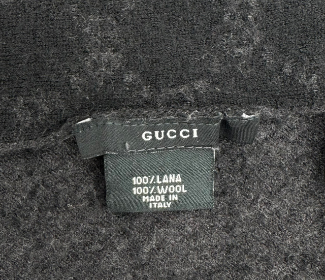 Gucci Écharpe GG Monogram en Laine Noire