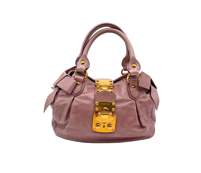 Miu Miu – Sac à main en cuir rose