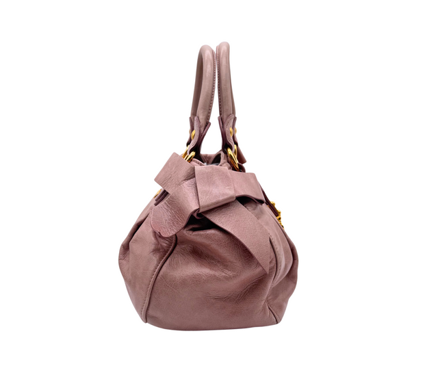 Miu Miu – Sac à main en cuir rose