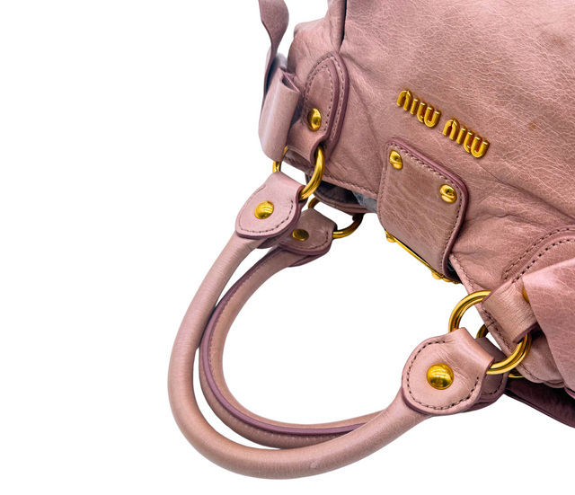 Miu Miu – Sac à main en cuir rose