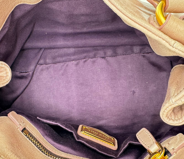 Miu Miu – Sac à main en cuir rose