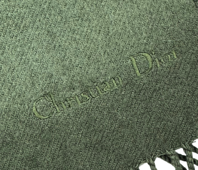 Christian Dior – Écharpe en Laine Vert
