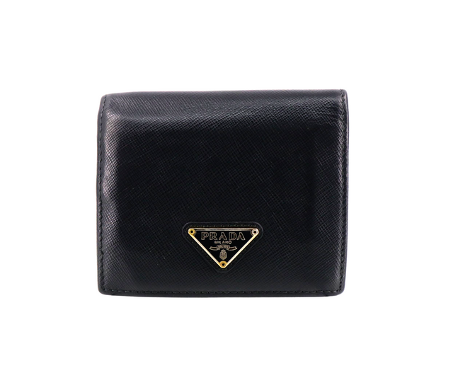 Prada – Porte-monnaie en cuir noir