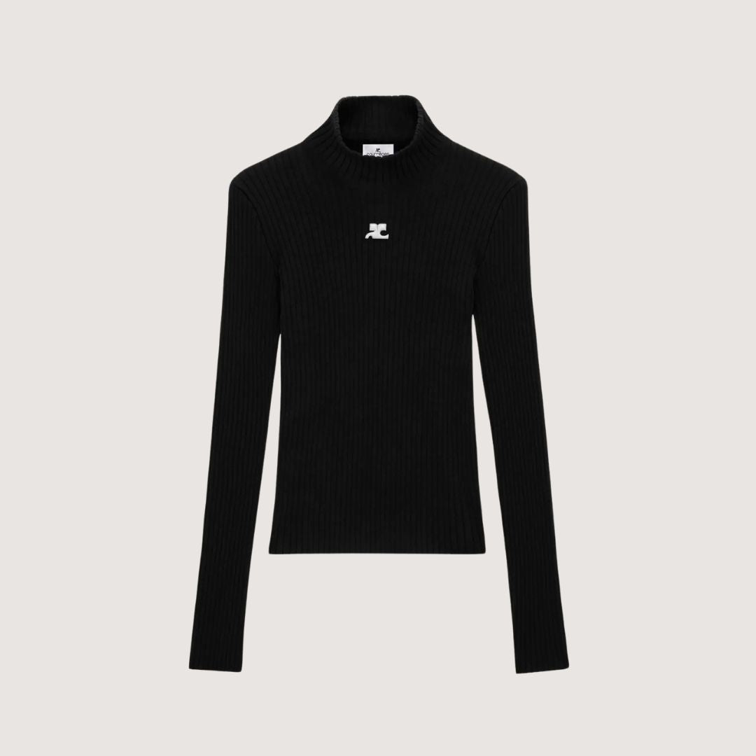 Courrèges Pull Réédition Manches Longues Noir