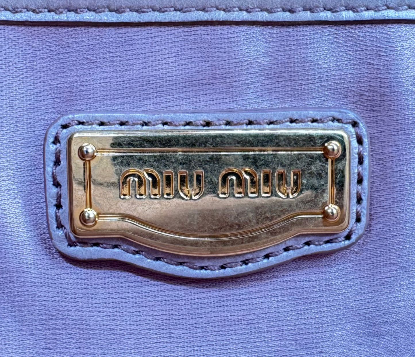 Miu Miu – Bow Bag en cuir beige