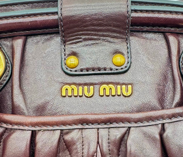 Miu Miu - Sac à main matelassé marron