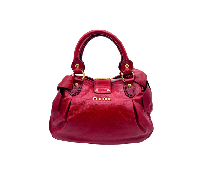 Miu Miu – Bow Bag Cuir Rouge