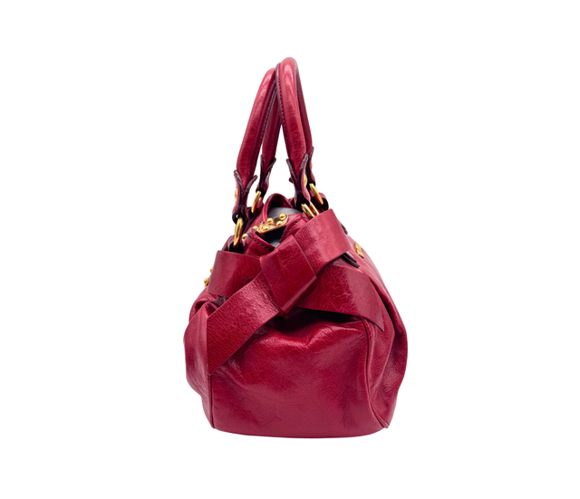 Miu Miu – Bow Bag Cuir Rouge