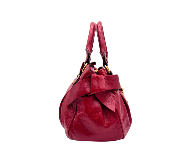 Miu Miu – Bow Bag Cuir Rouge