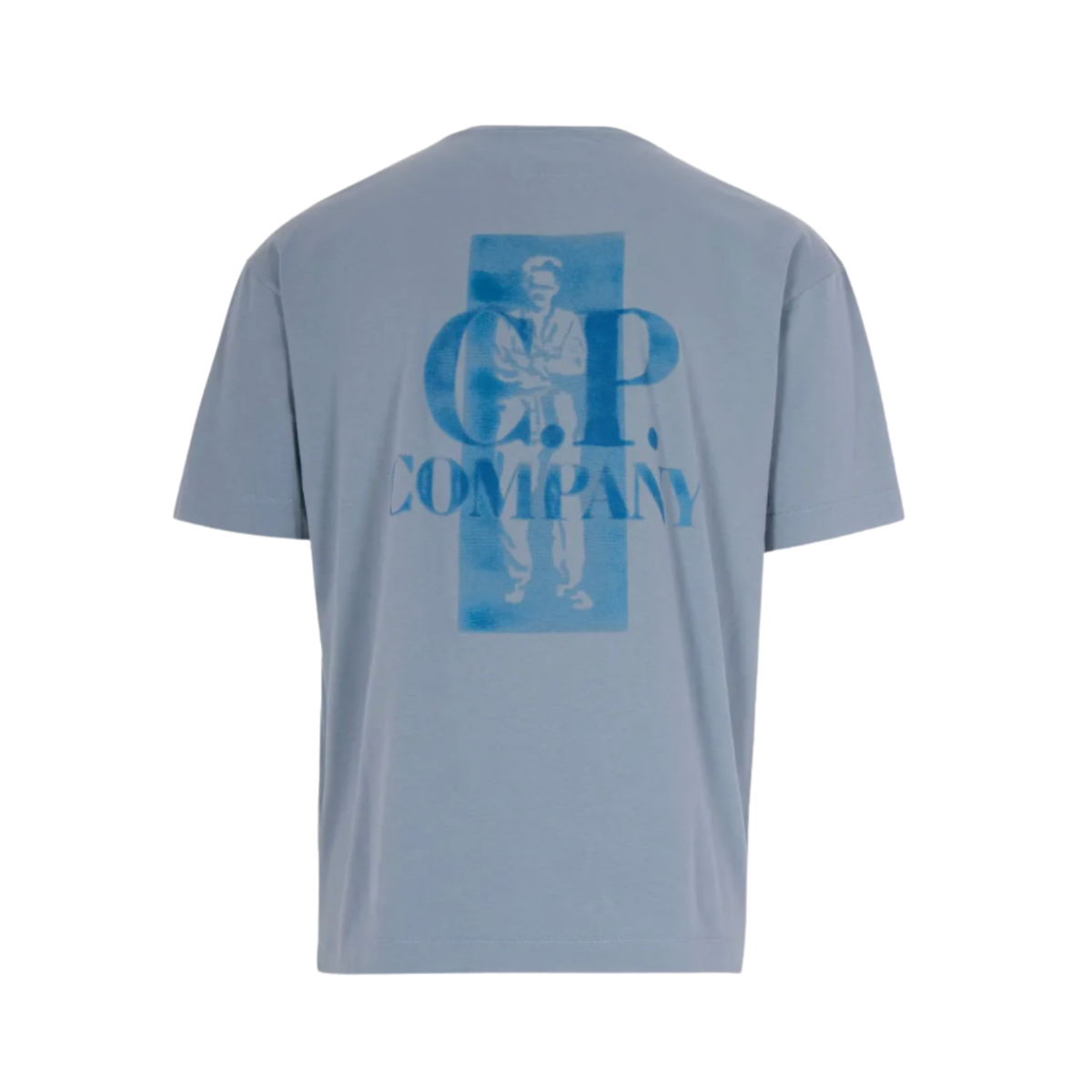 Tee Shirt CP Company Light Blue Jersey Chest Logo