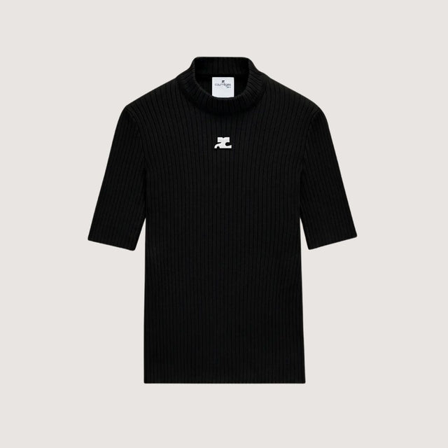 Pull Réédition Manches Courtes – Courrèges Noir