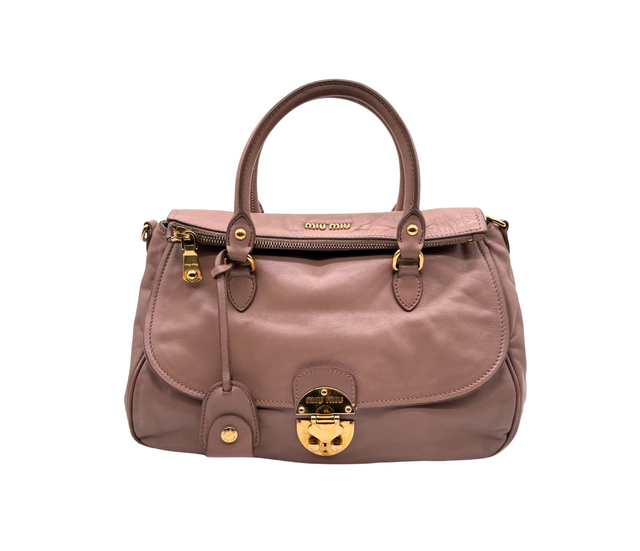 Miu Miu – Sac à main en cuir rose