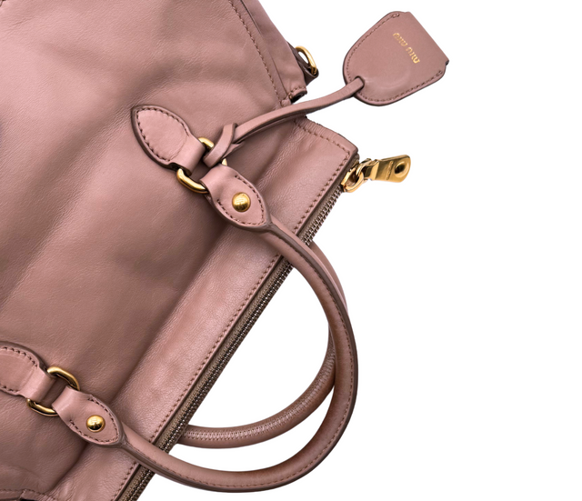 Miu Miu – Sac à main en cuir rose