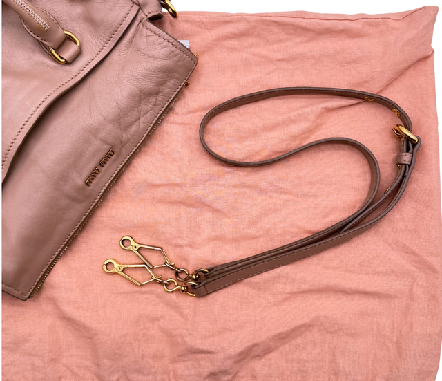 Miu Miu – Sac à main en cuir rose