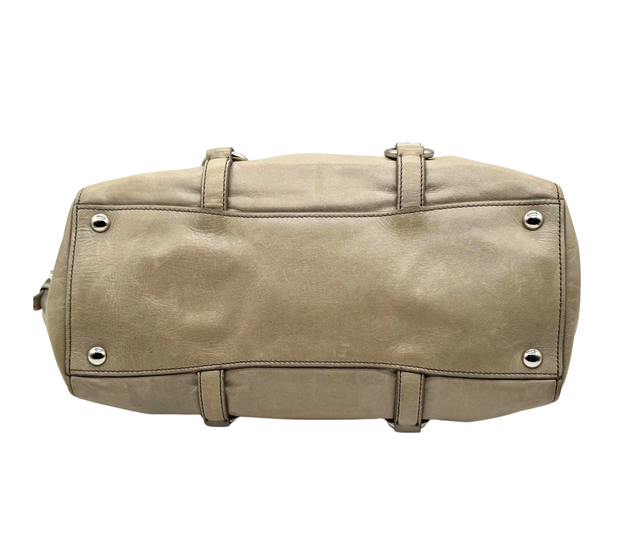 Miu Miu – Sac à Main en Cuir Taupe avec Bandoulière