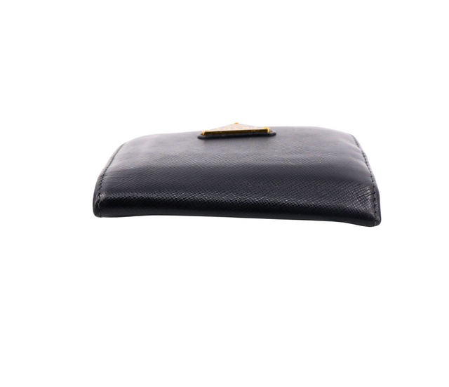 Prada – Porte-monnaie en cuir noir
