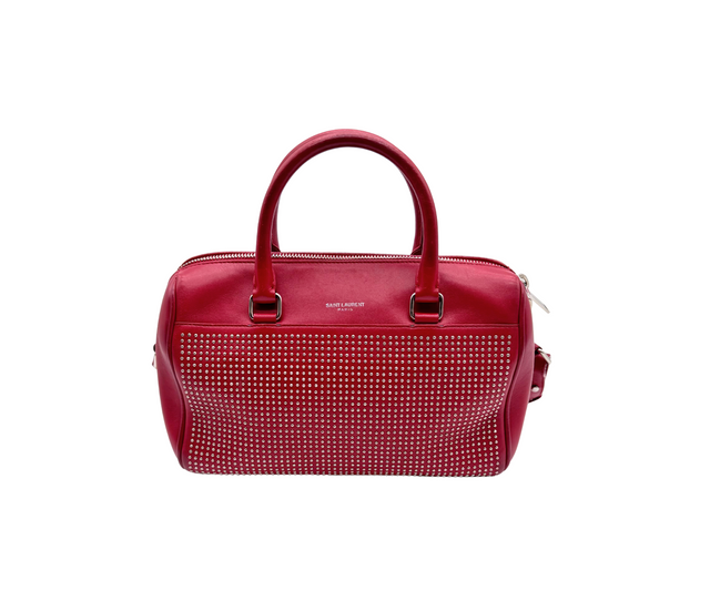 Saint Laurent – Sac Baby Duffle en Cuir Rouge