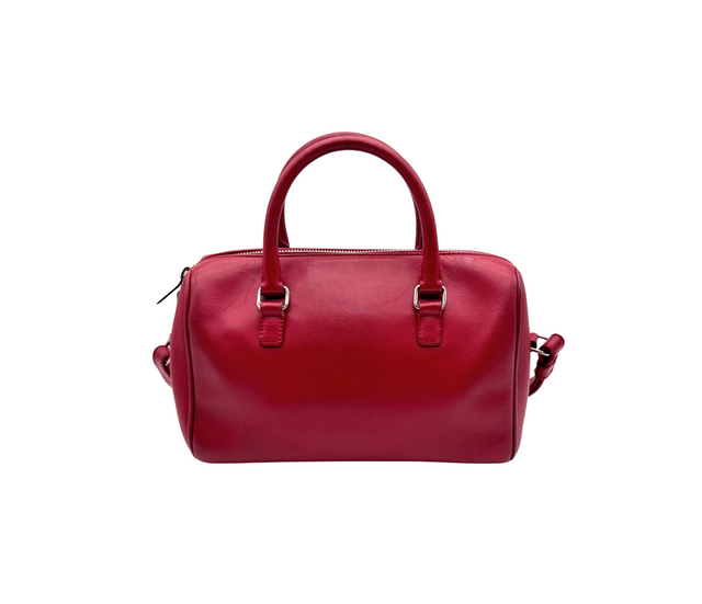 Saint Laurent – Sac Baby Duffle en Cuir Rouge