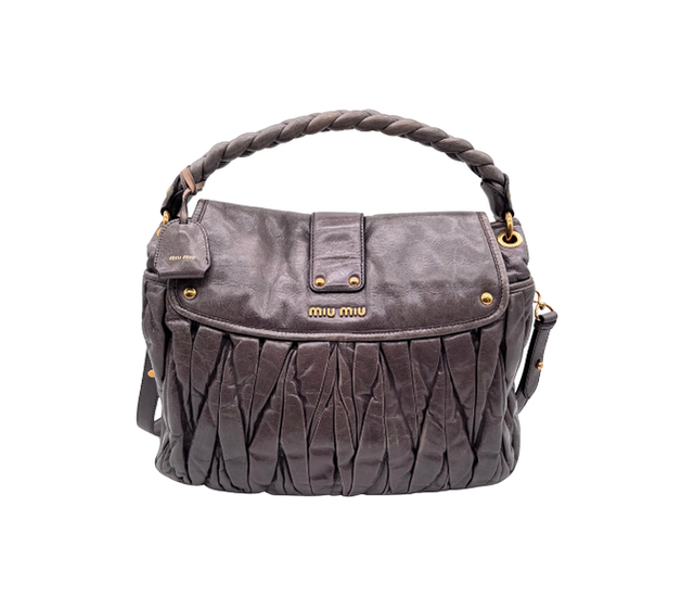 Miu Miu – Sac en Cuir Matelassé Marron