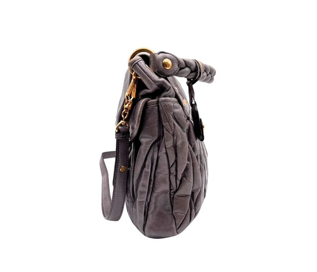 Miu Miu – Sac en Cuir Matelassé Marron