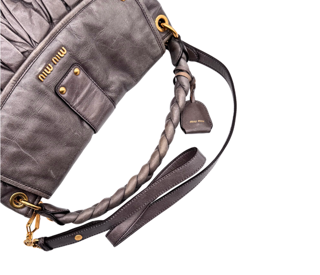 Miu Miu – Sac en Cuir Matelassé Marron