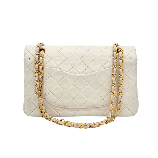 Chanel – Timeless Classique 25 cm Weißes Leder