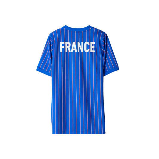 Nike x Jacquemus Trikot Équipe de France Blue Stripe - Rückansicht, Schriftzug FRANCE