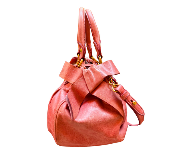 Miu Miu – Sac à main en cuir rose
