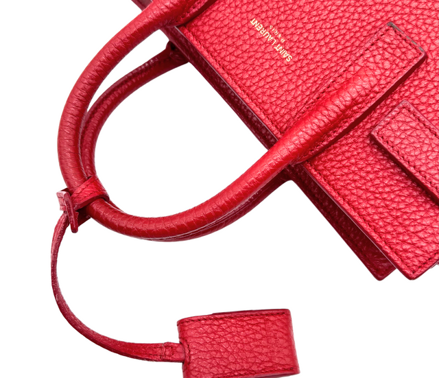 Saint Laurent – Sac de Jour Nano rouge cuir