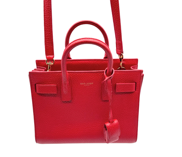 Saint Laurent – Sac de Jour Nano rouge cuir