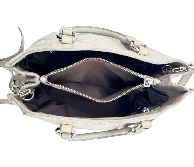 Miu Miu – Sac à Main en Cuir Taupe avec Bandoulière