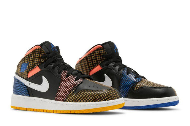 Air Jordan 1 Mid MMD Multi-Color Grid