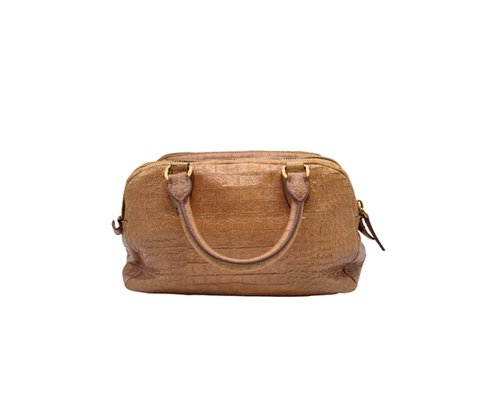 Miu Miu – Boston Tasche aus Kroko-Lederimitat