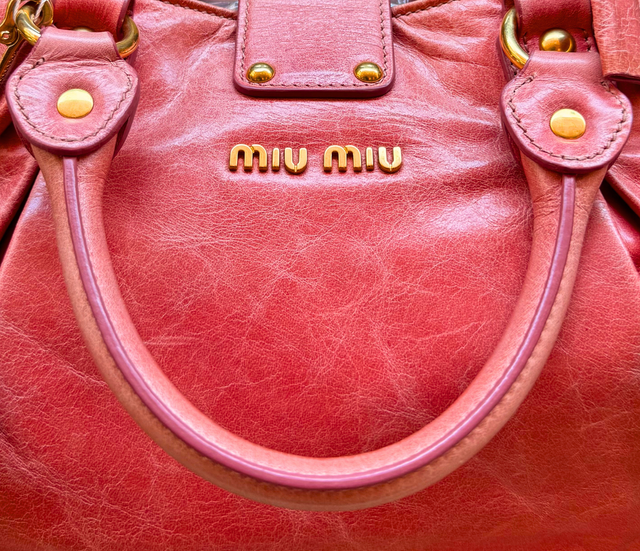 Miu Miu – Sac à main en cuir rose