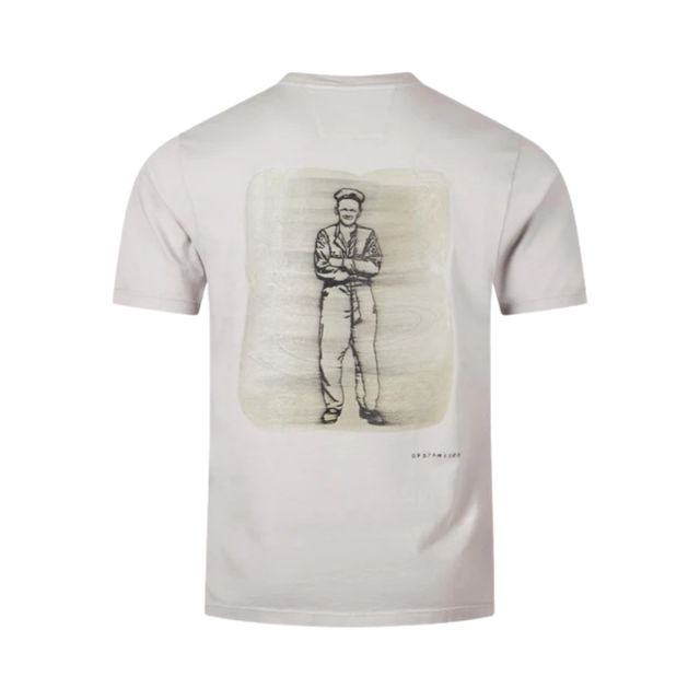 Tee Shirt CP Company Jersey Logo Grey