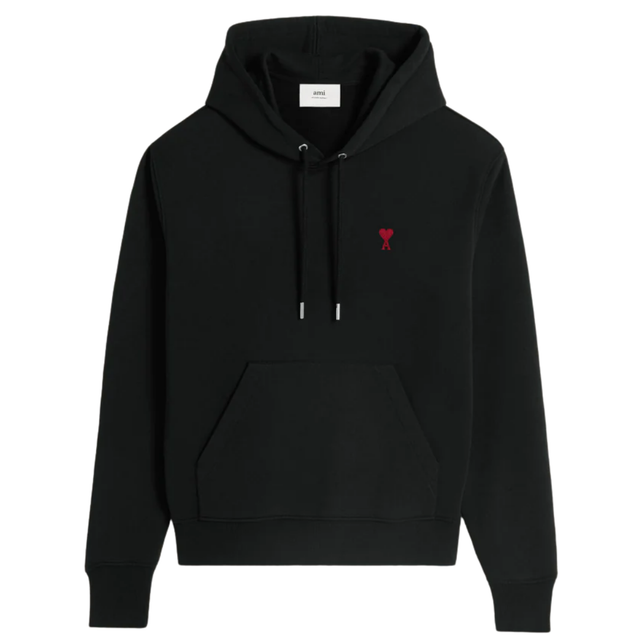 AMI Paris Hoodie Black Ami De Coeur