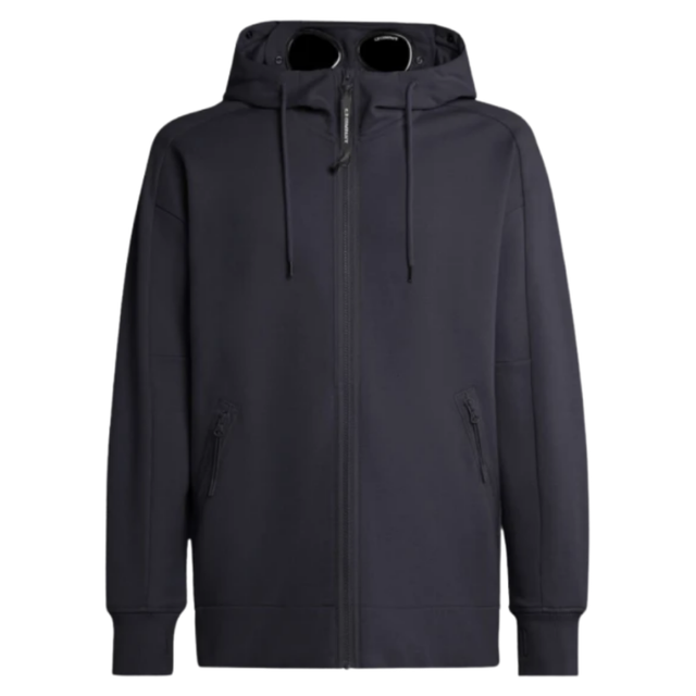 C.P. COMPANY SWEAT À CAPUCHE ZIPPÉ BLEU MARINE