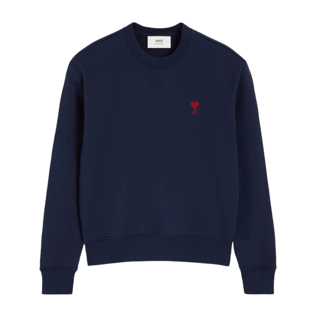 AMI Paris Sweatshirt Navy Ami De Coeur