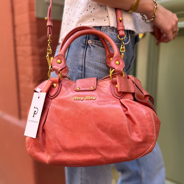 Miu Miu – Sac à main en cuir rose