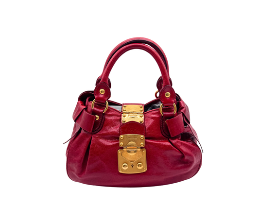 Miu Miu – Bow Bag em Pele Vermelha
