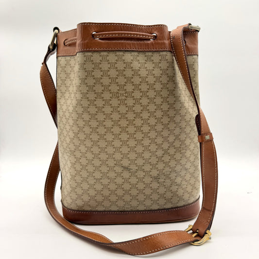 Céline sac seau Macadam blanc - vue arrière avec bandoulière