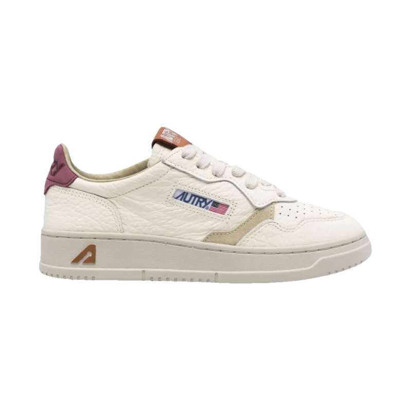 Autry Medalist Low Marshmallow & Burgundy Leather